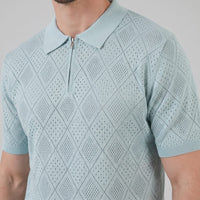 Porter Argyle Knit Quarter Zip Polo
