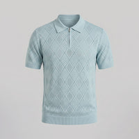 Porter Argyle Knit Quarter Zip Polo