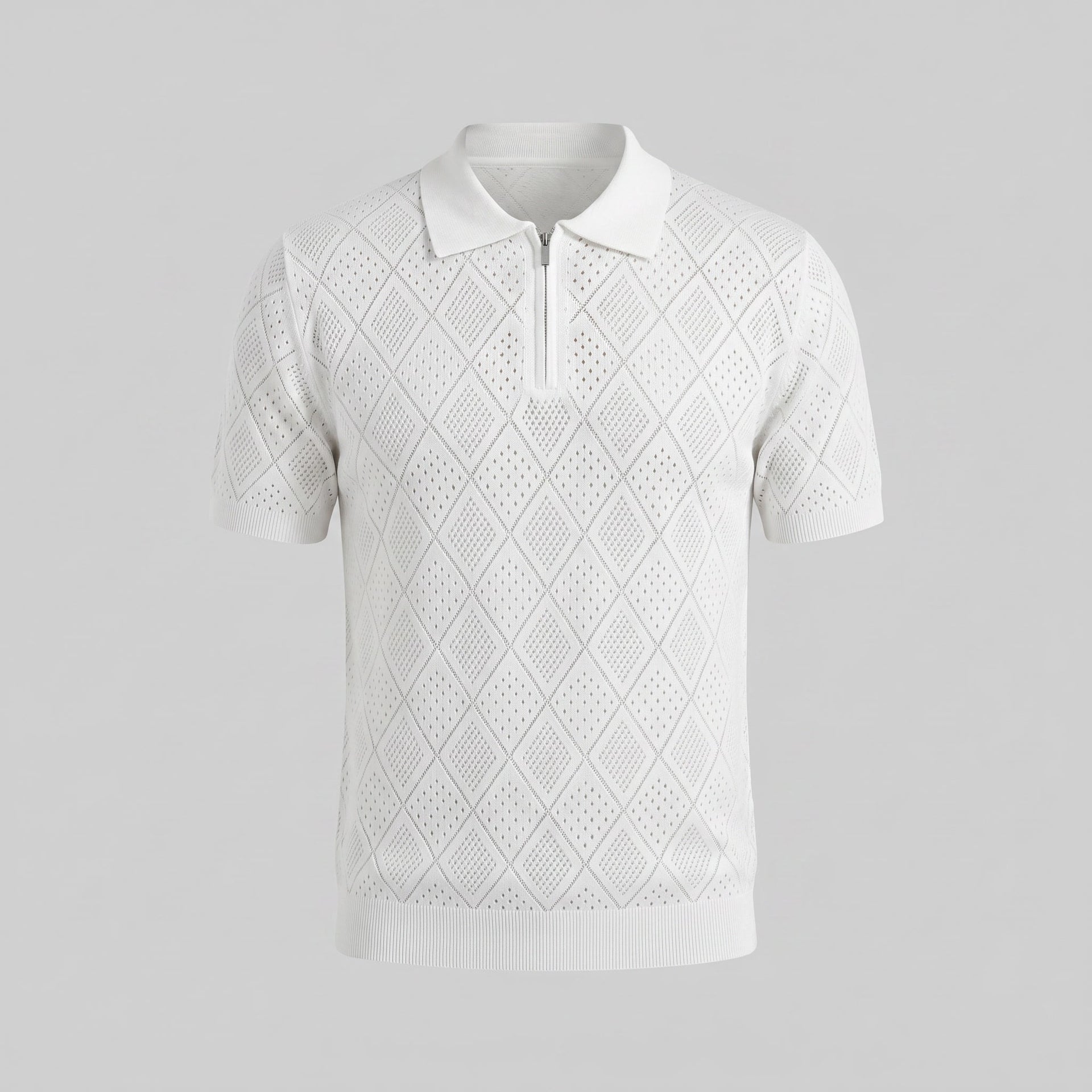 Porter Argyle Knit Quarter Zip Polo