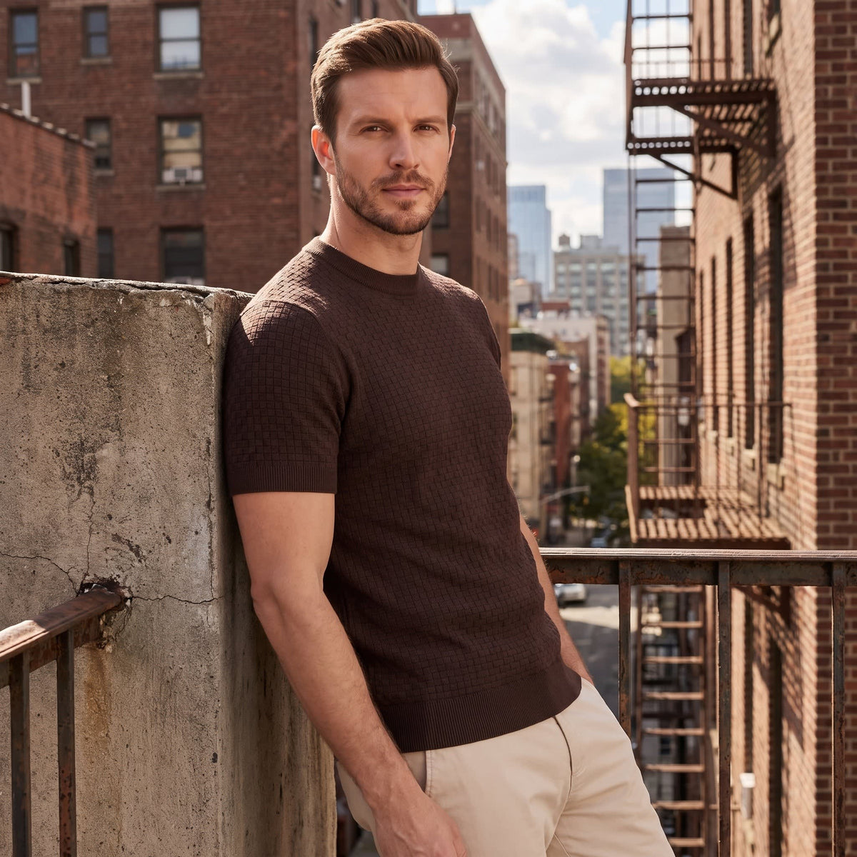 Baxter Basket Weave Knit T-Shirt
