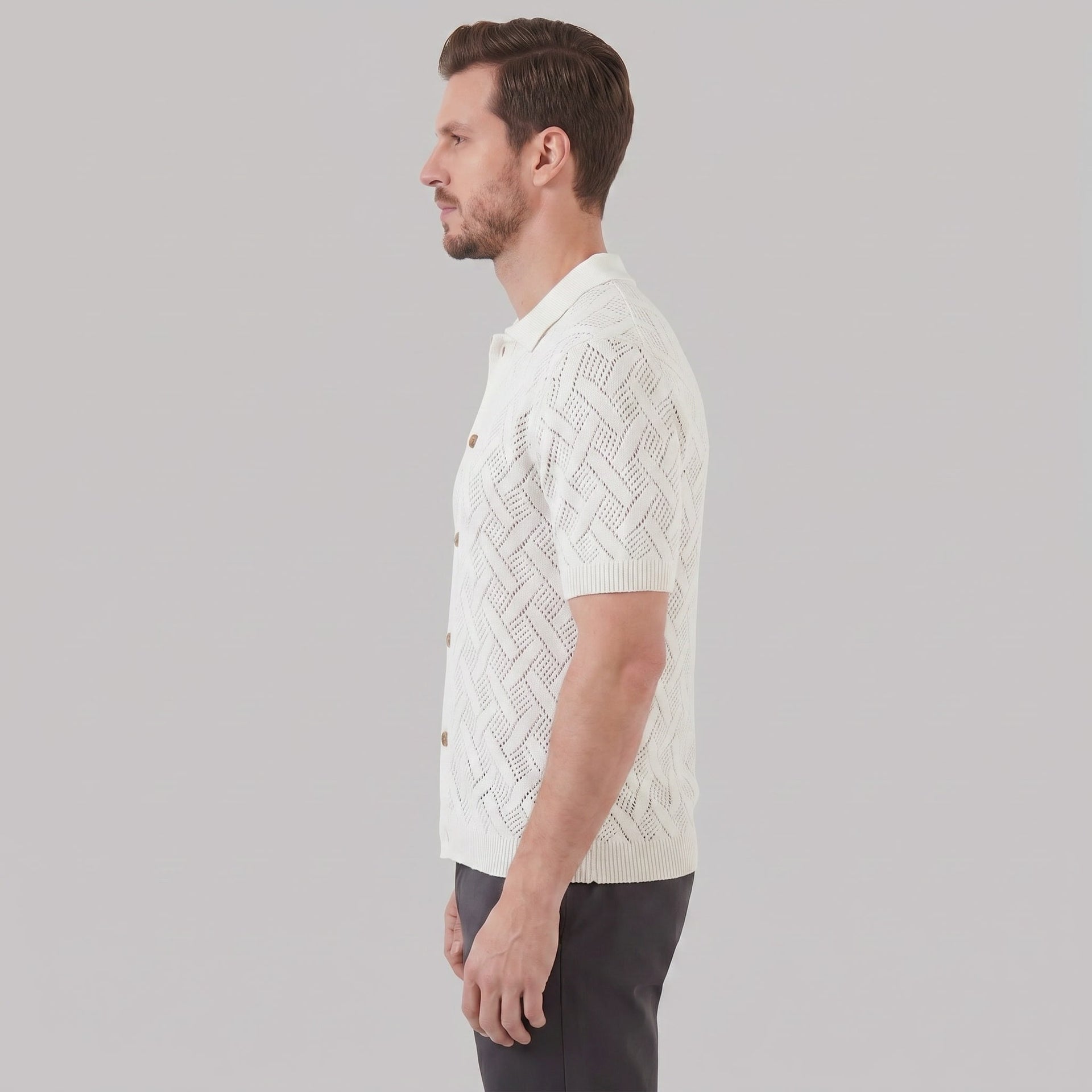 Harlan Basketweave Knit Short Sleeve Shirt