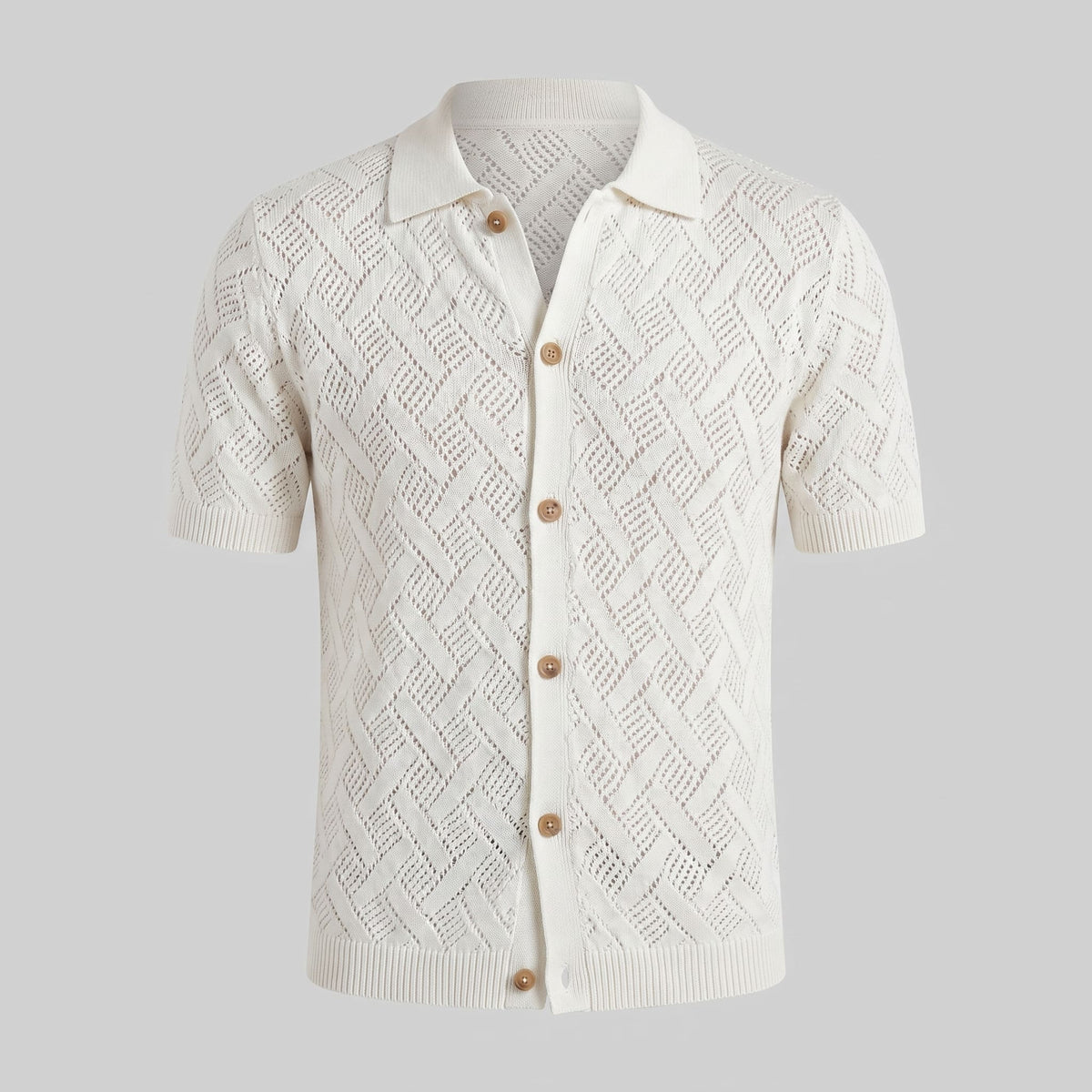 Harlan Basketweave Knit Short Sleeve Shirt_14