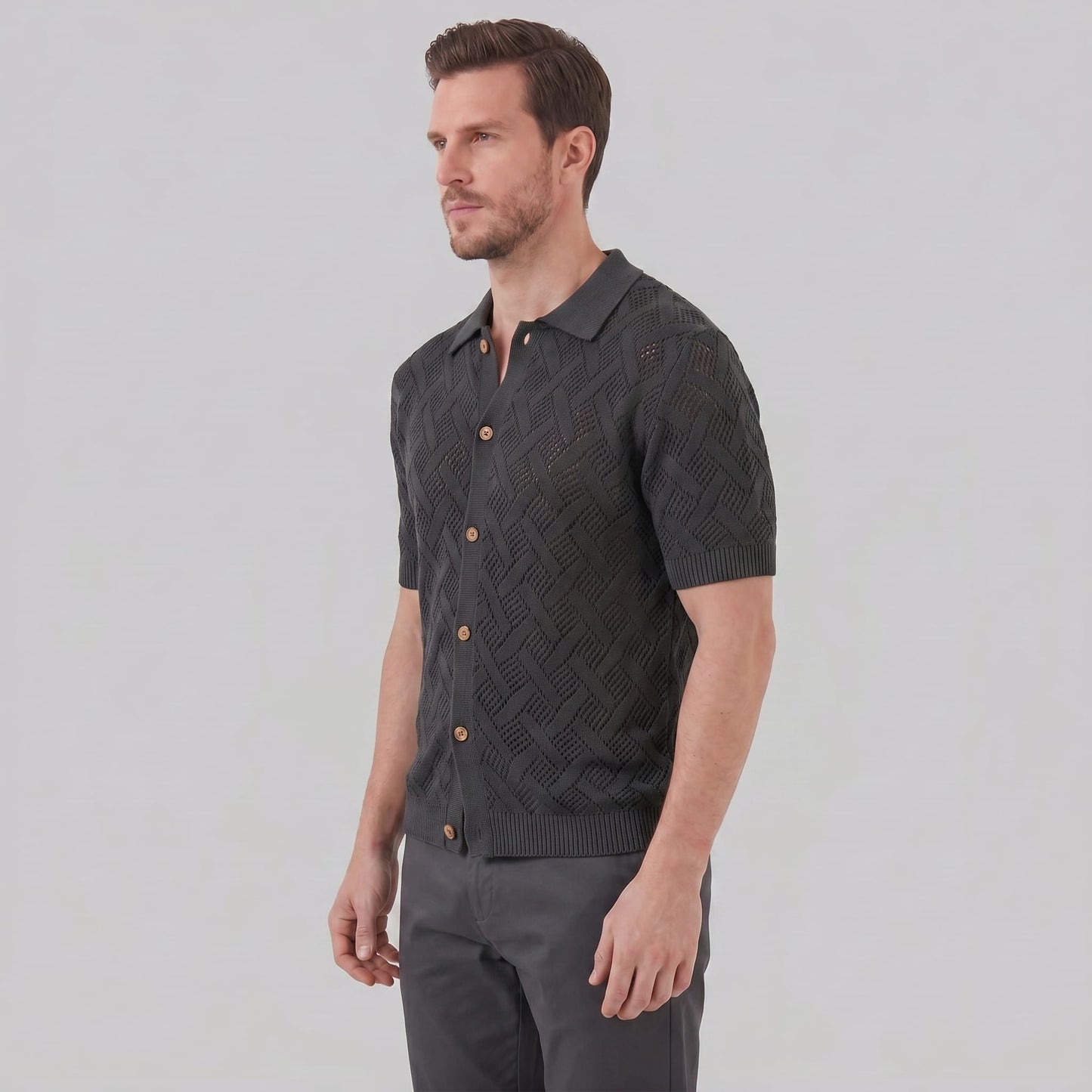 Harlan Basketweave Knit Short Sleeve Shirt_16