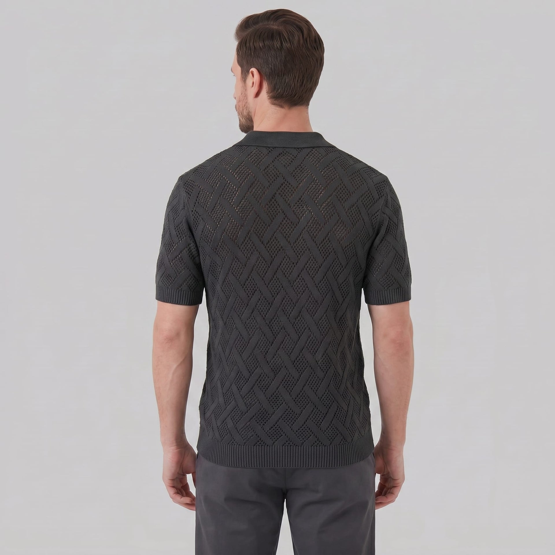 Harlan Basketweave Knit Short Sleeve Shirt
