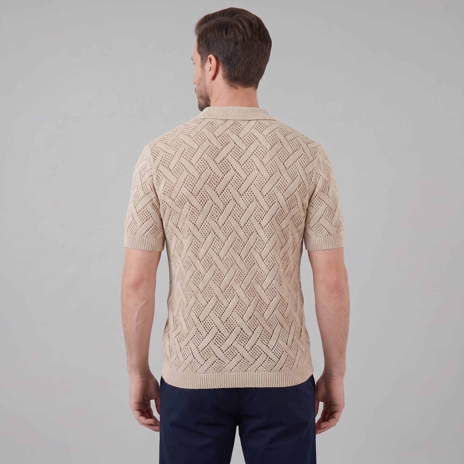 Harlan Basketweave Knit Short Sleeve Shirt