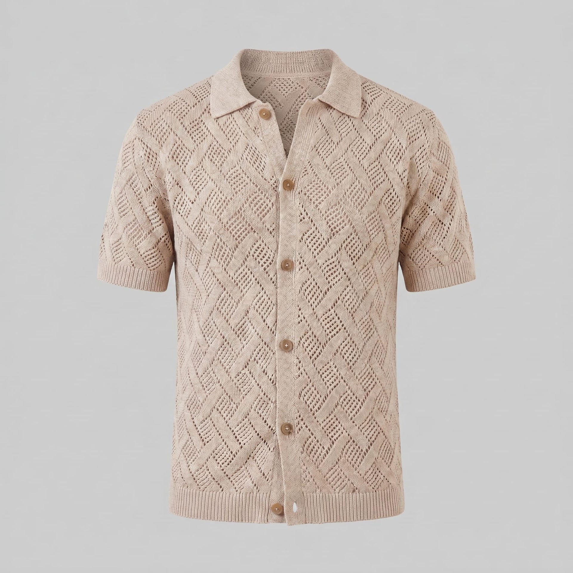 Harlan Basketweave Knit Short Sleeve Shirt