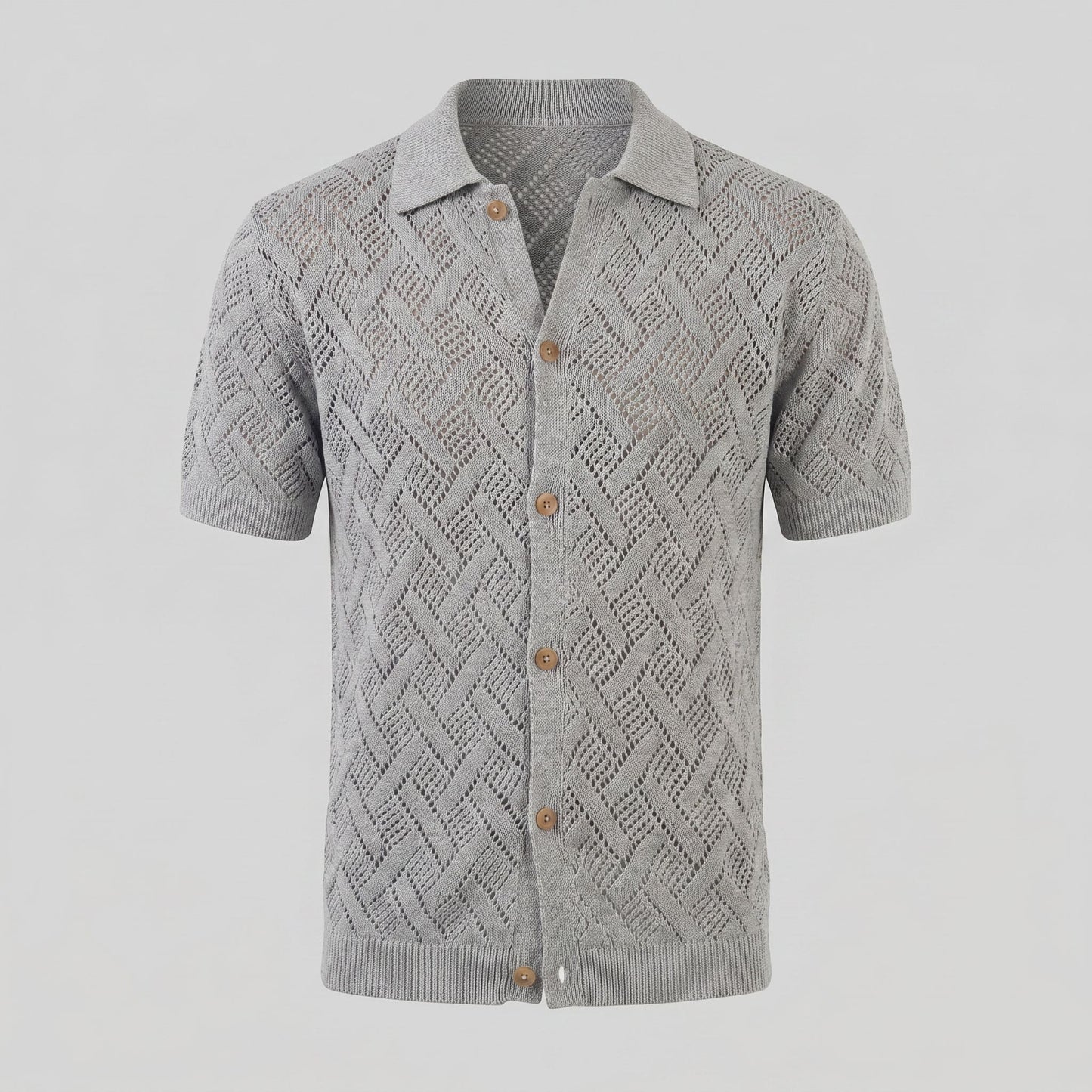 Harlan Basketweave Knit Short Sleeve Shirt_9