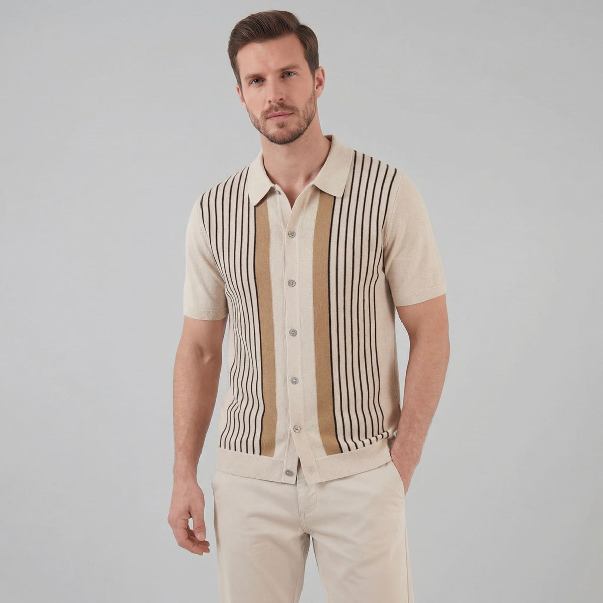 Harrison Striped Knit Short Sleeve Shirt_1