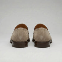 Macklin Beige Suede Penny Loafers
