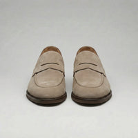 Macklin Beige Suede Penny Loafers