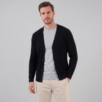 Eamon Ribbed V Neck Cardigan