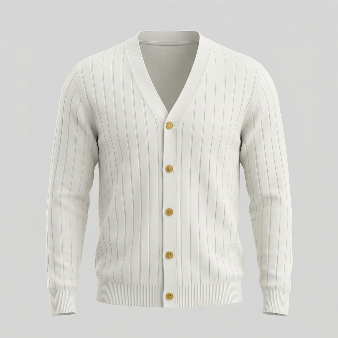 Eamon Ribbed V Neck Cardigan