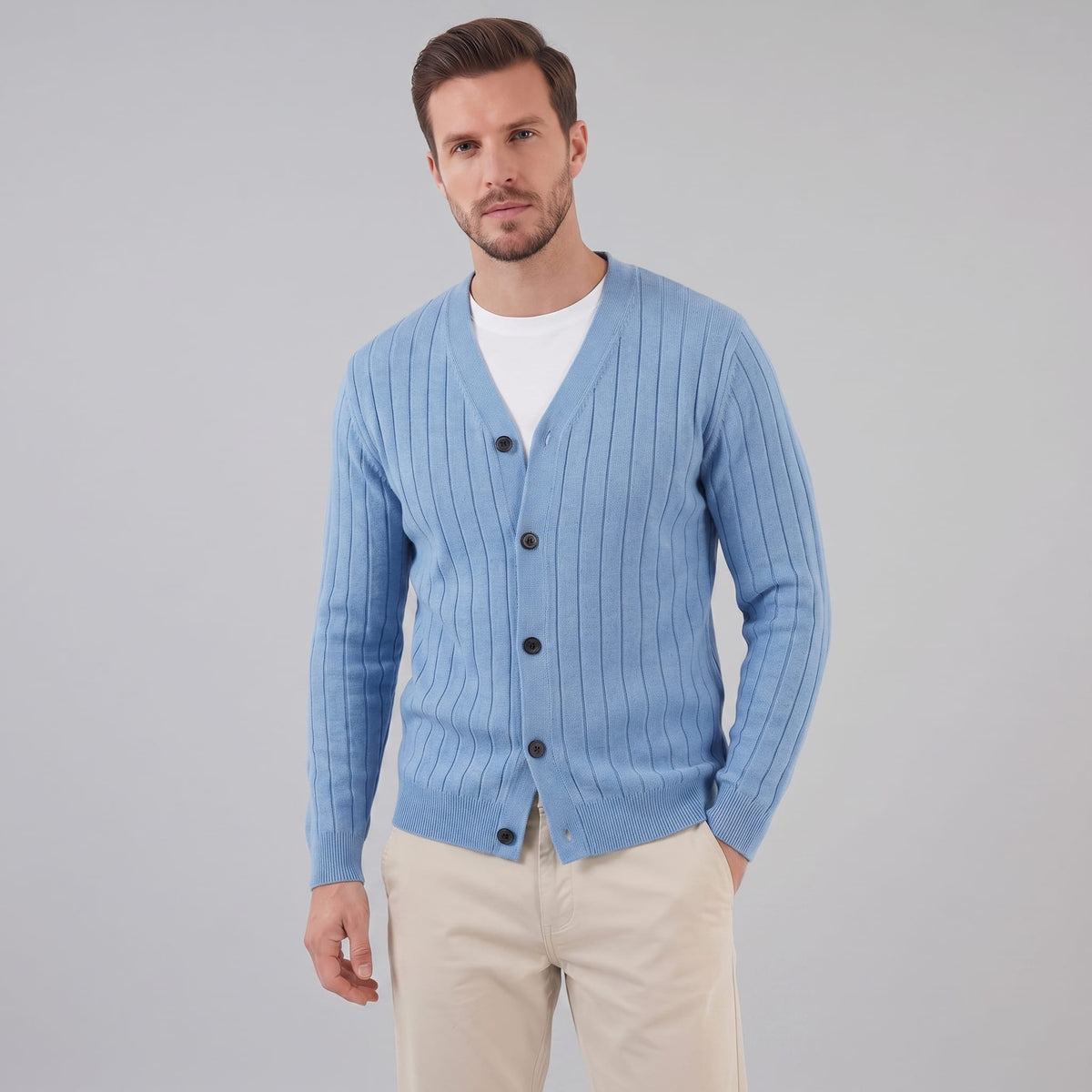 Eamon Ribbed V Neck Cardigan_11