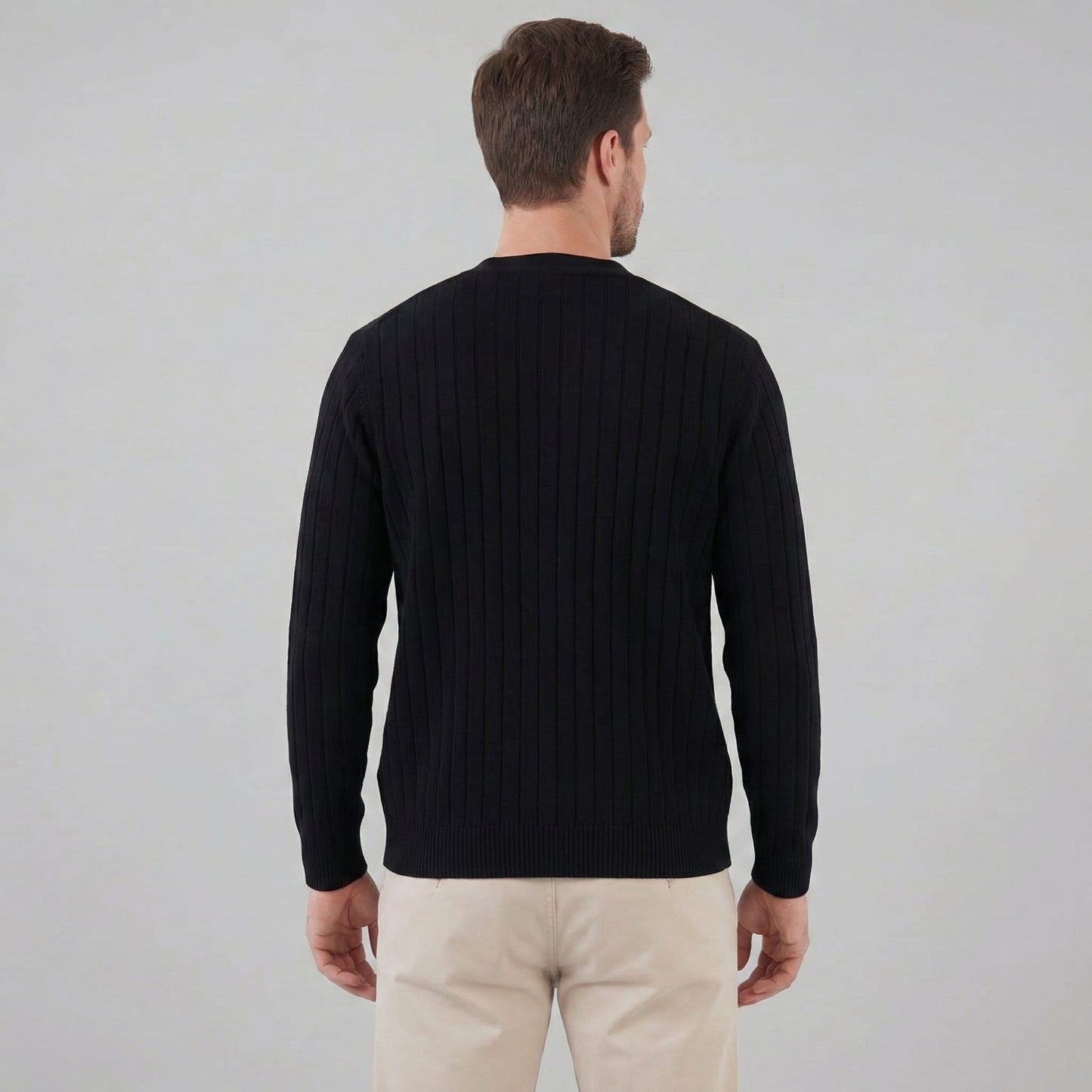 Eamon Ribbed V Neck Cardigan_3