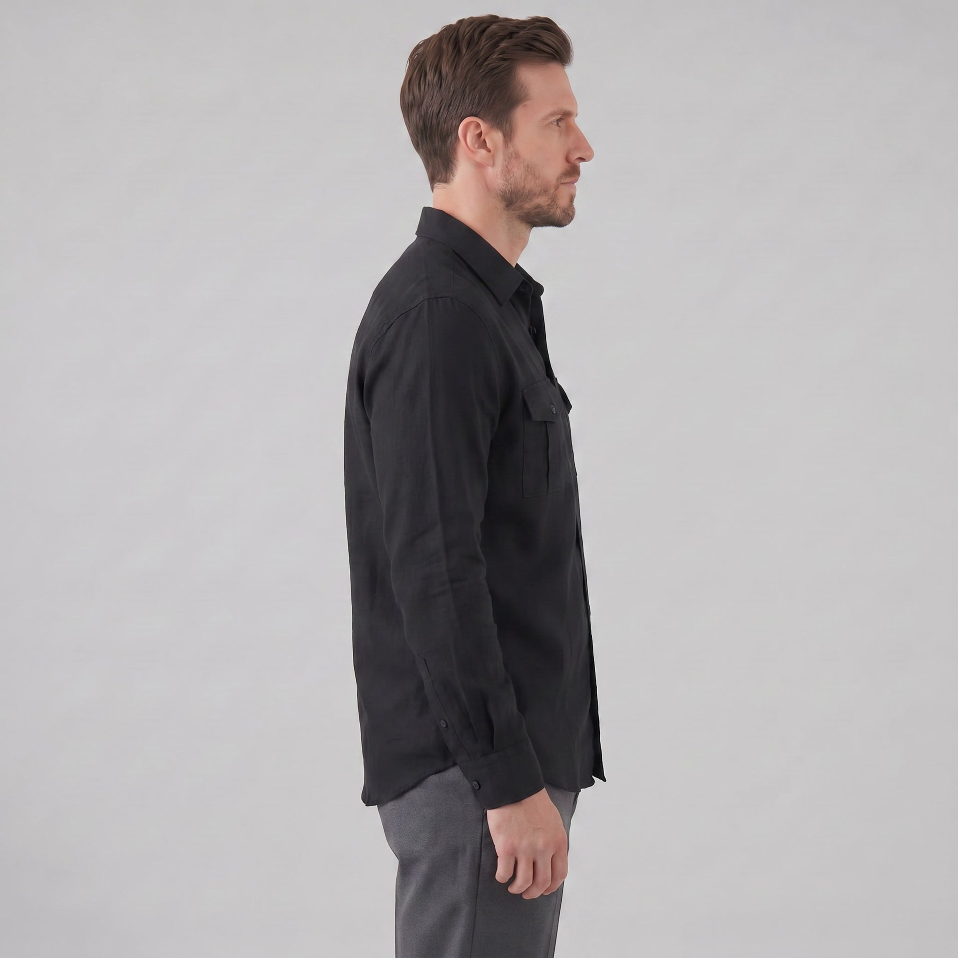 Hayden Linen Blend Long Sleeve Shirt