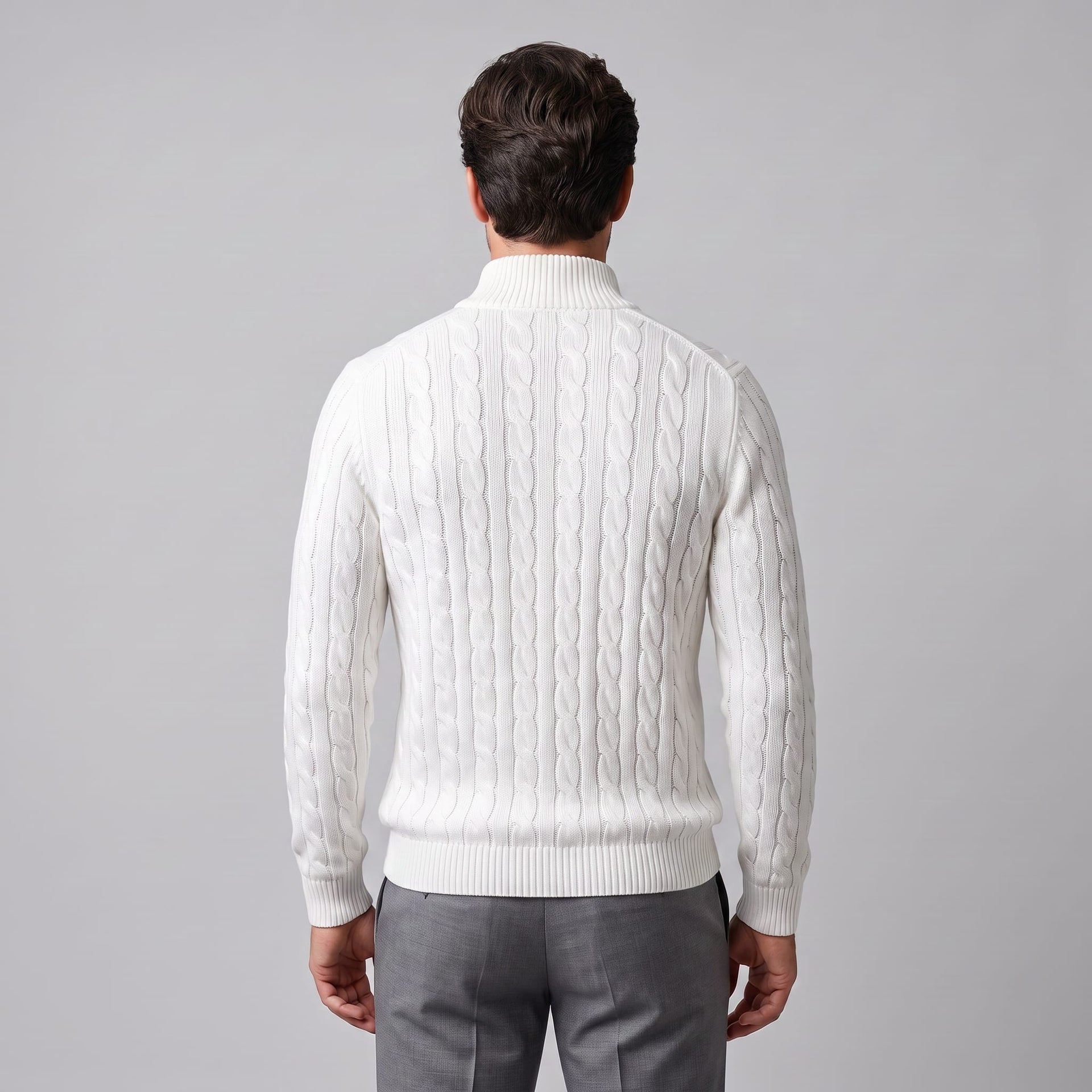 Edison Cable Knit Half Zip Sweater