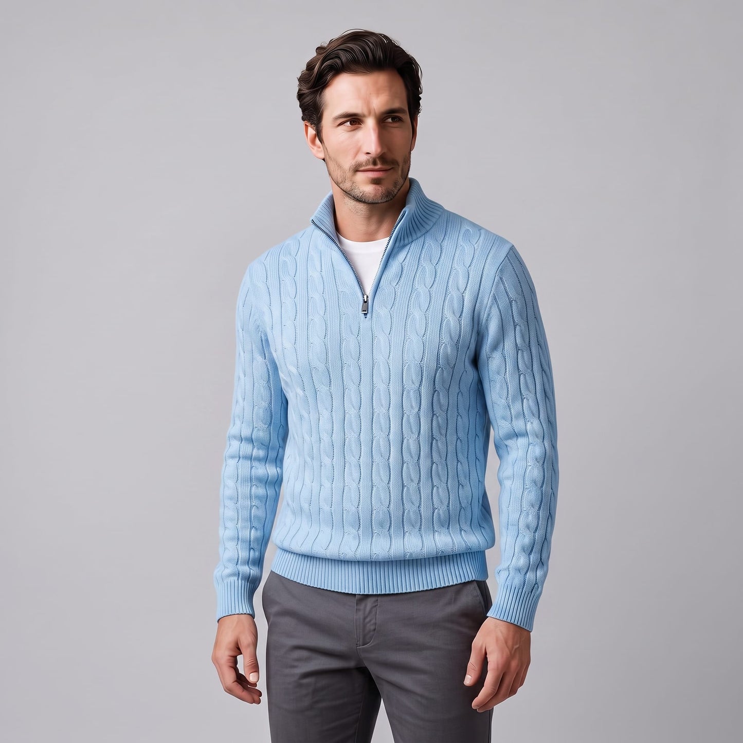 Edison Cable Knit Half Zip Sweater_16