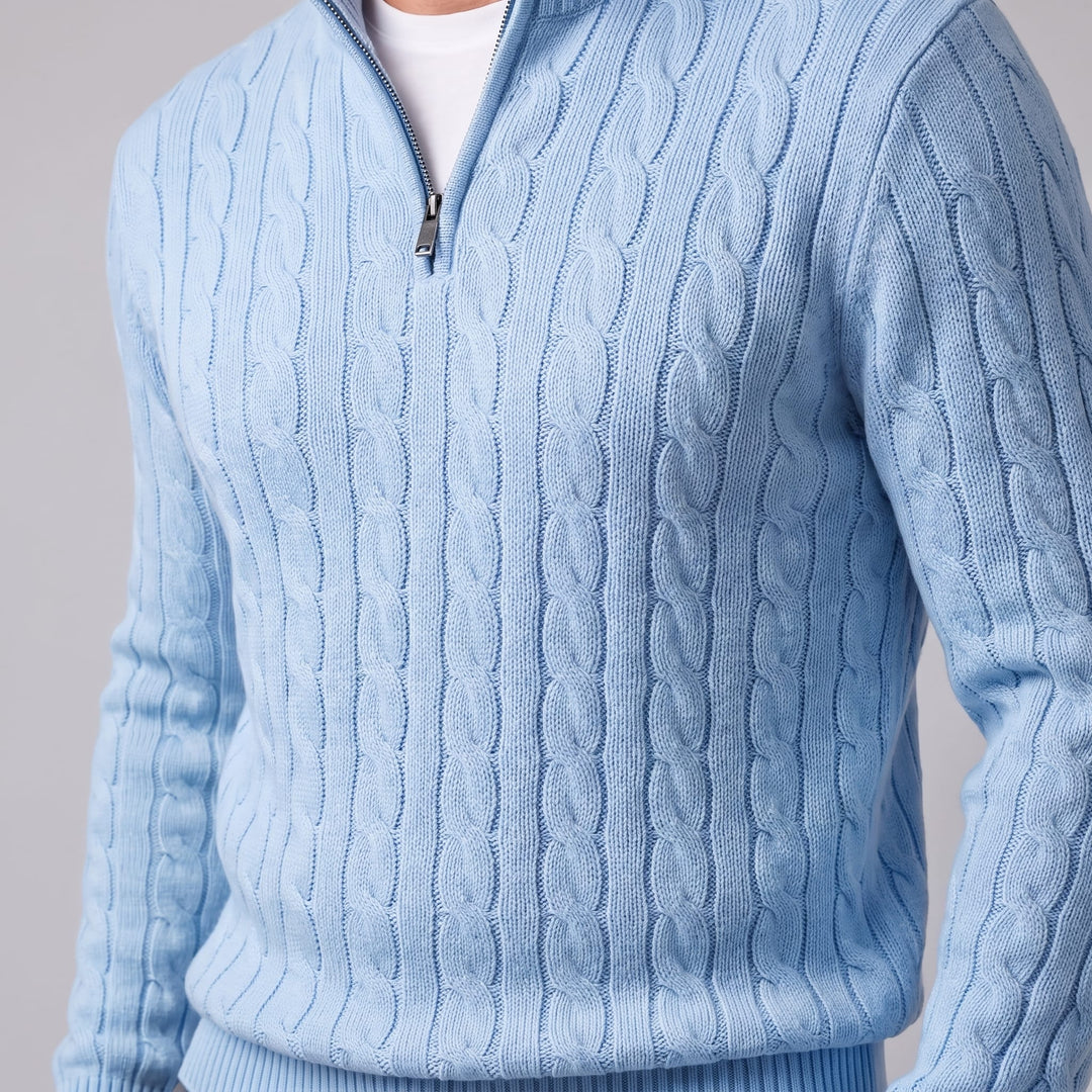 Edison Cable Knit Half Zip Sweater