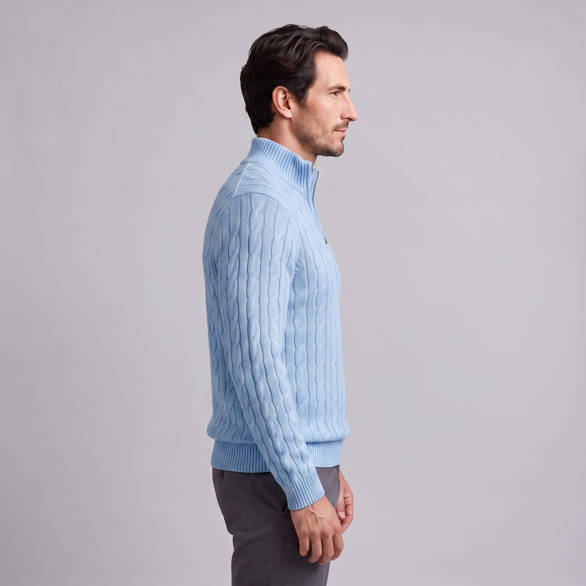 Edison Cable Knit Half Zip Sweater