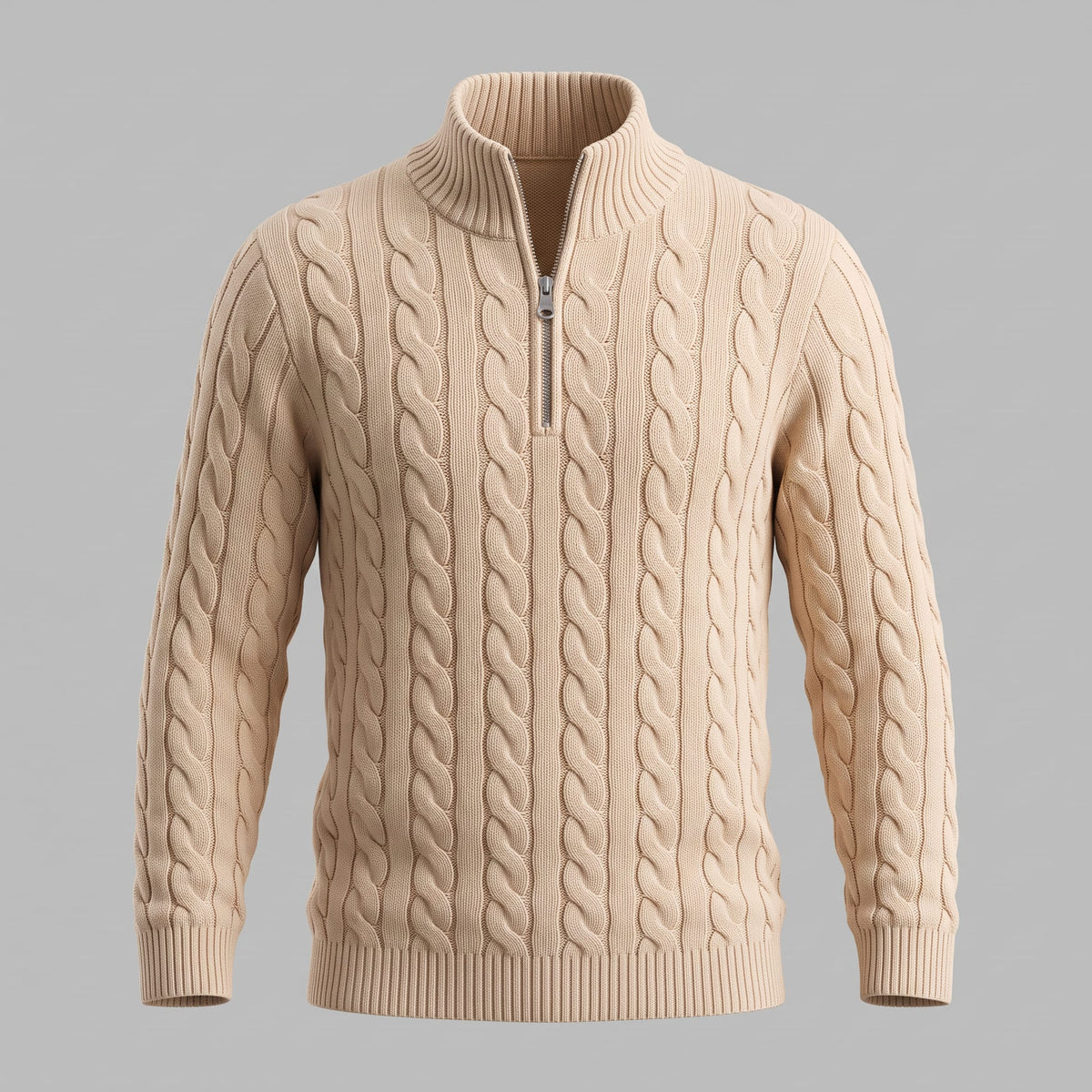 Edison Cable Knit Half Zip Sweater