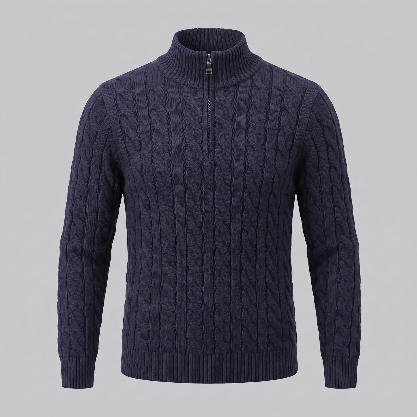 Edison Cable Knit Half Zip Sweater_3