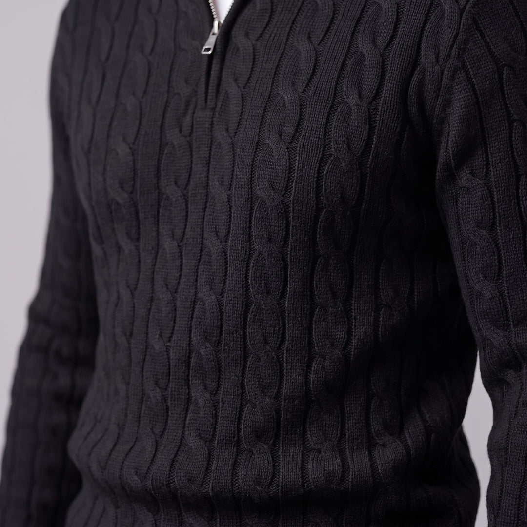 Edison Cable Knit Half Zip Sweater