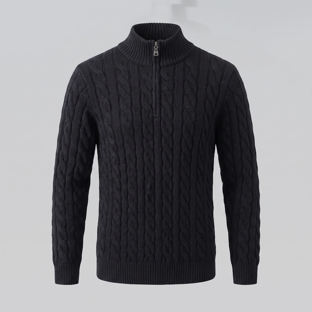 Edison Cable Knit Half Zip Sweater