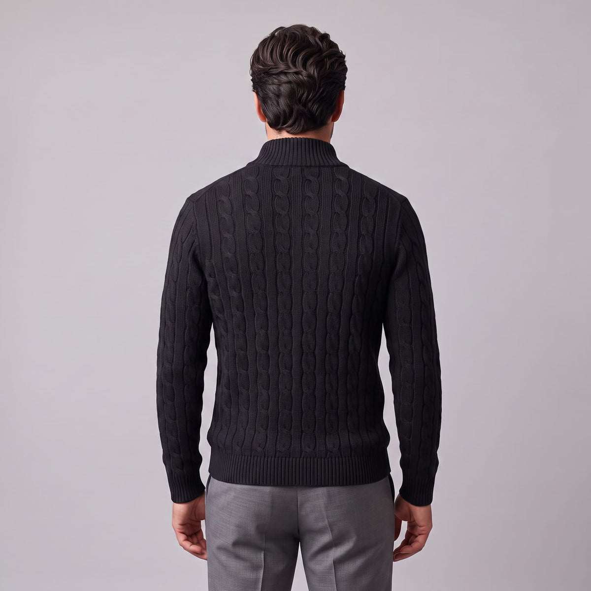 Edison Cable Knit Half Zip Sweater