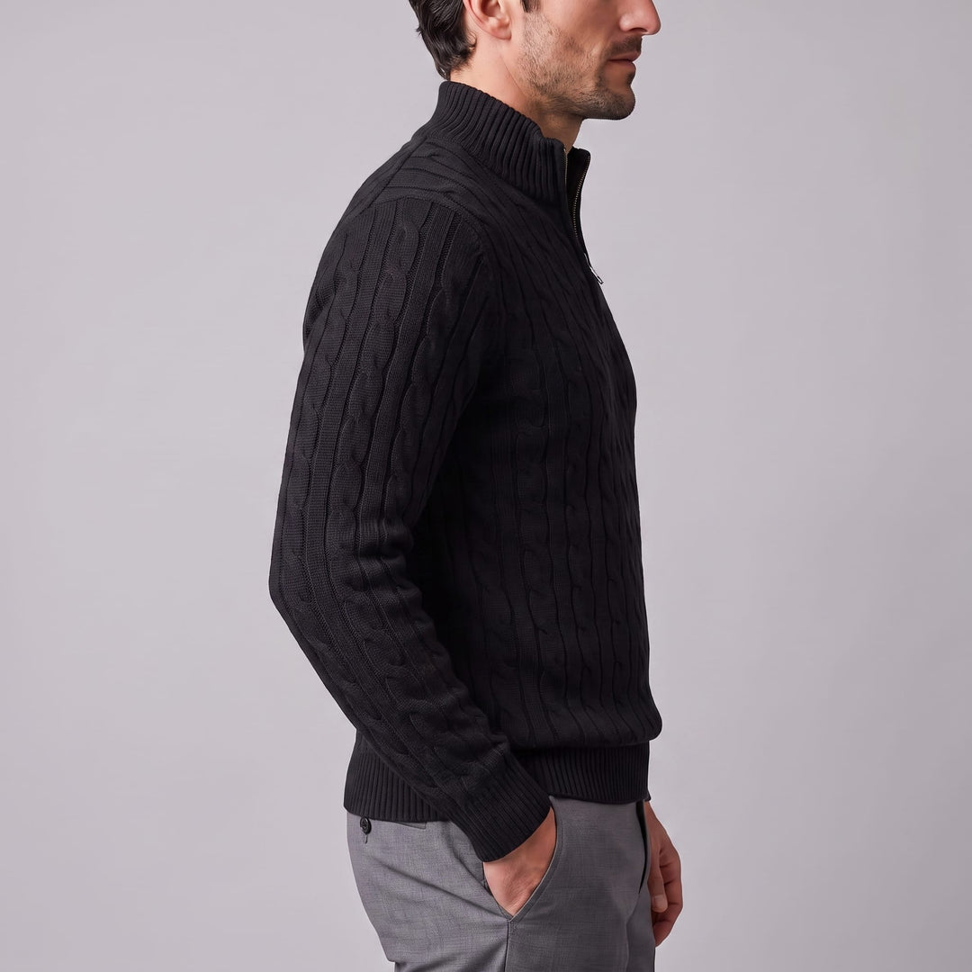 Edison Cable Knit Half Zip Sweater