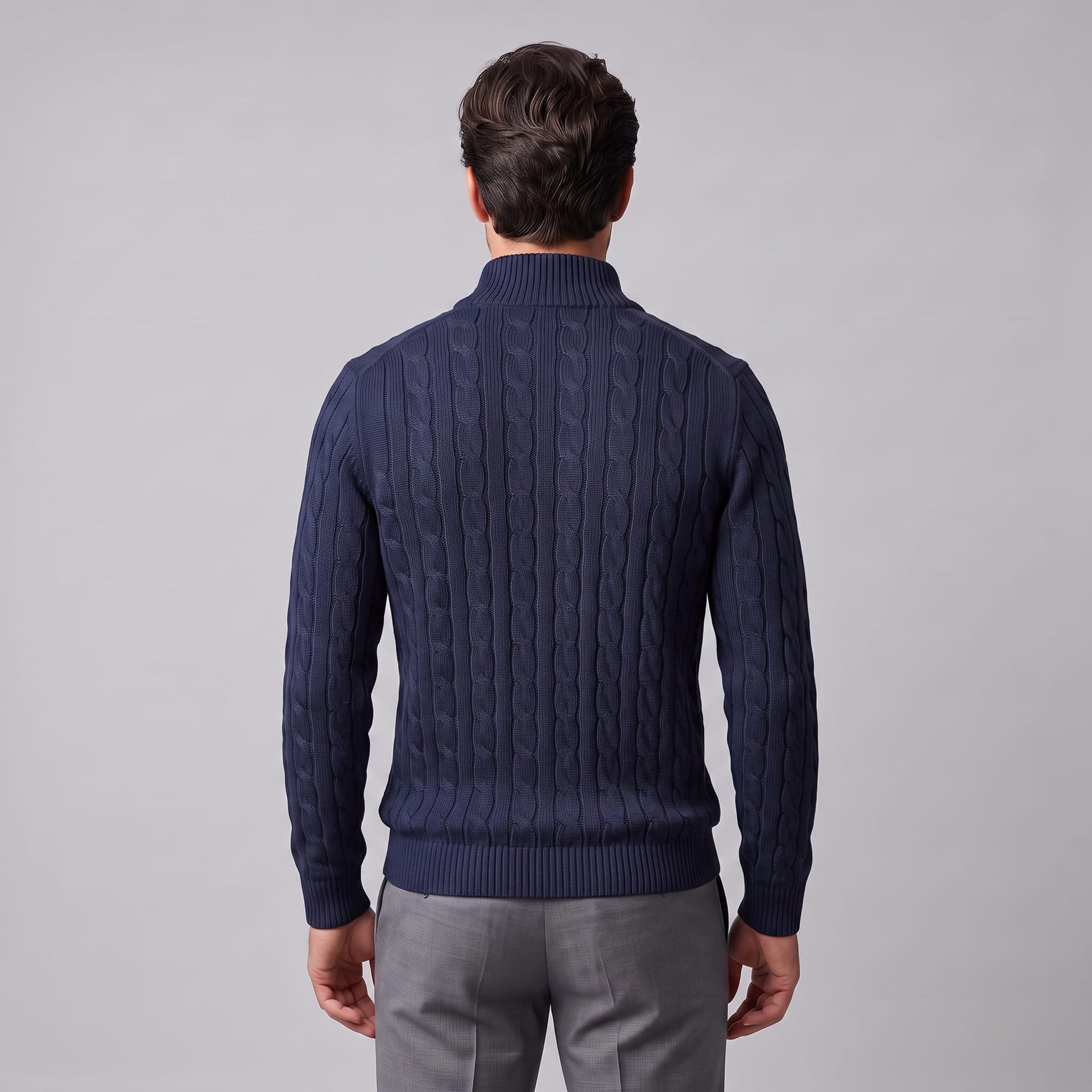 Edison Cable Knit Half Zip Sweater