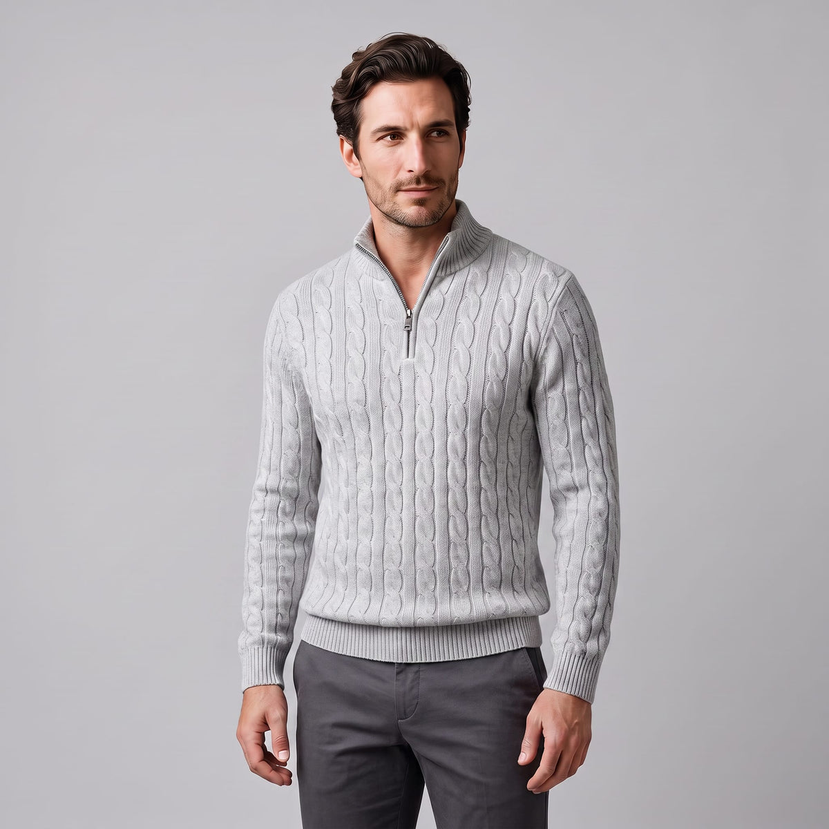 Edison Cable Knit Half Zip Sweater_6