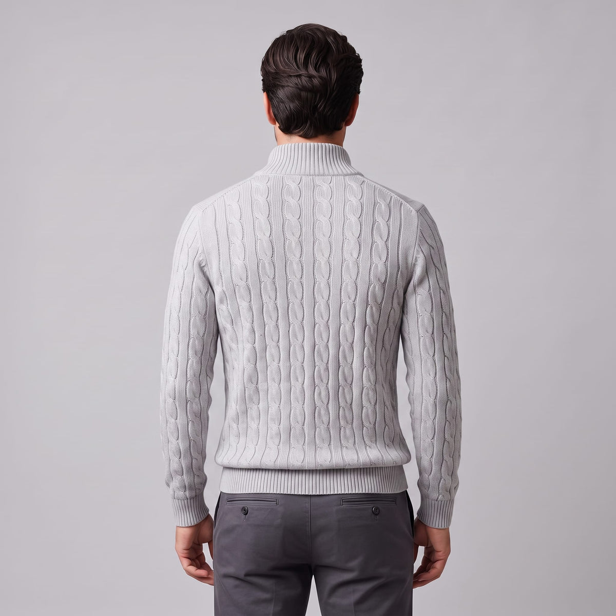 Edison Cable Knit Half Zip Sweater