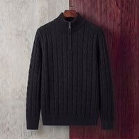 Parker Cable Knit Quarter Zip Sweater