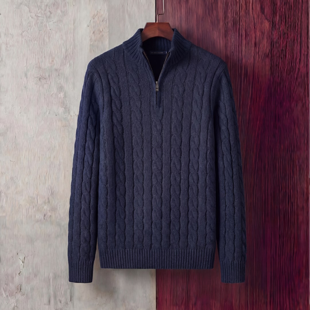 Parker Cable Knit Quarter Zip Sweater