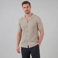 Hayes Cable Knit Camp Collar Shirt