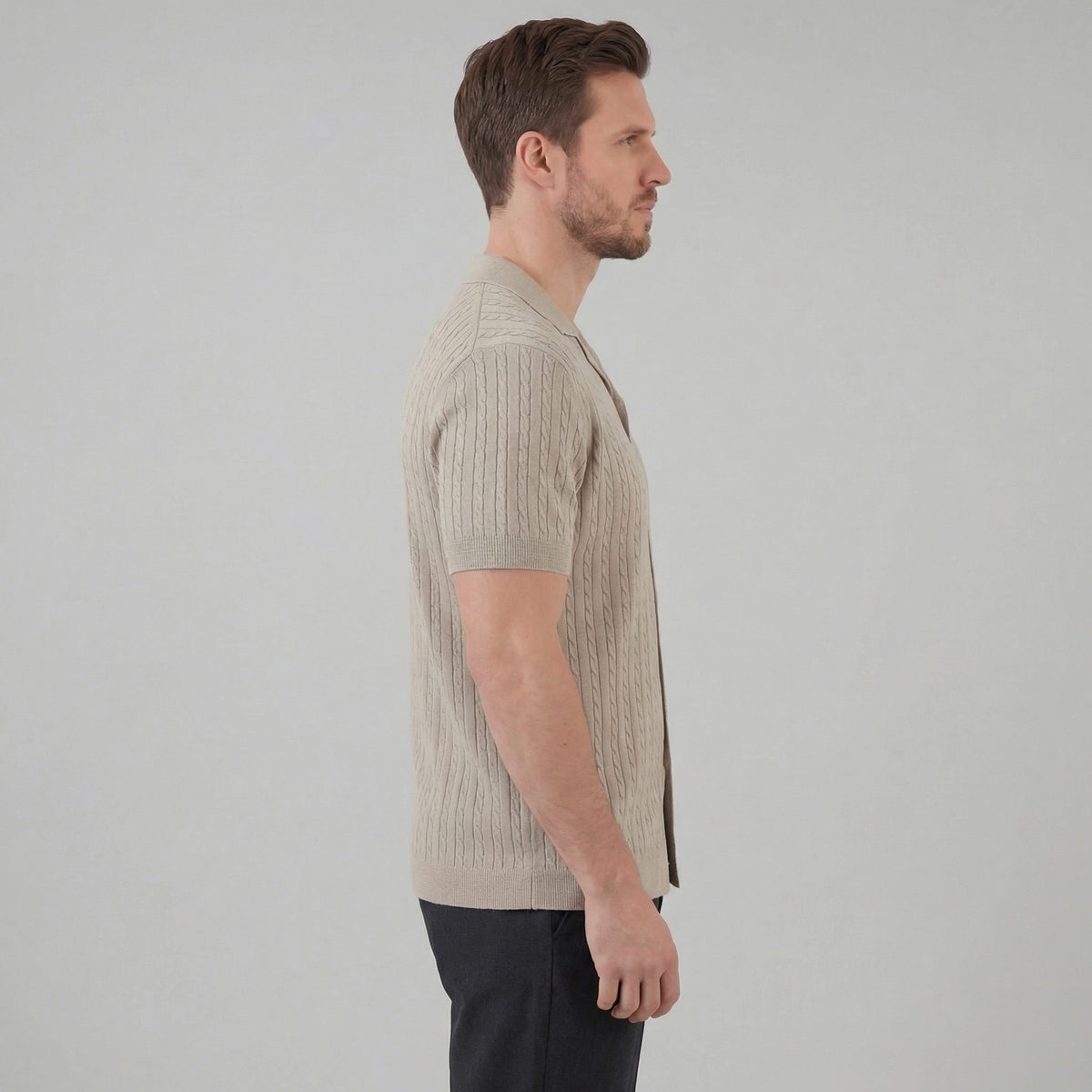 Hayes Cable Knit Camp Collar Shirt