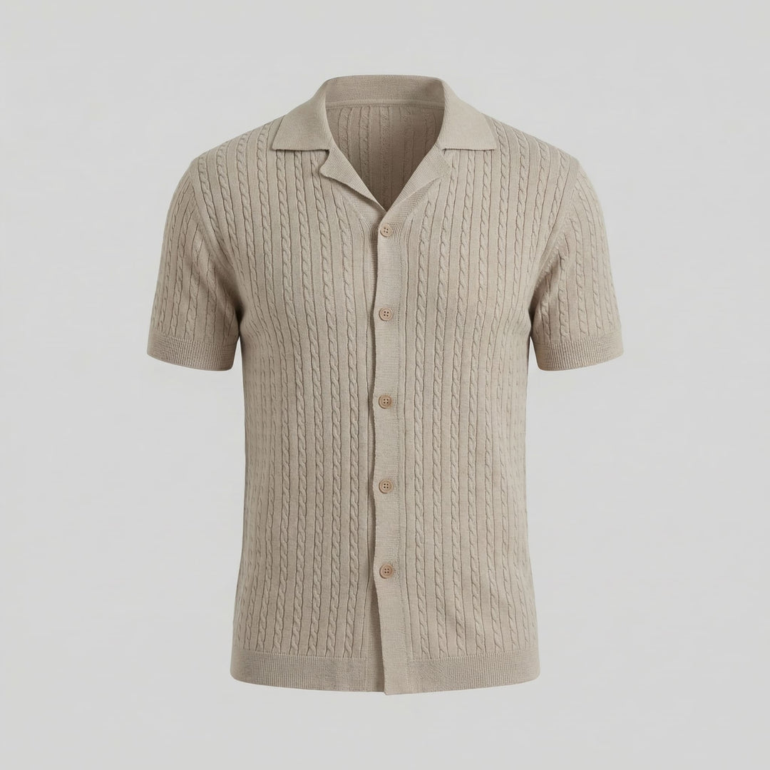 Hayes Cable Knit Camp Collar Shirt