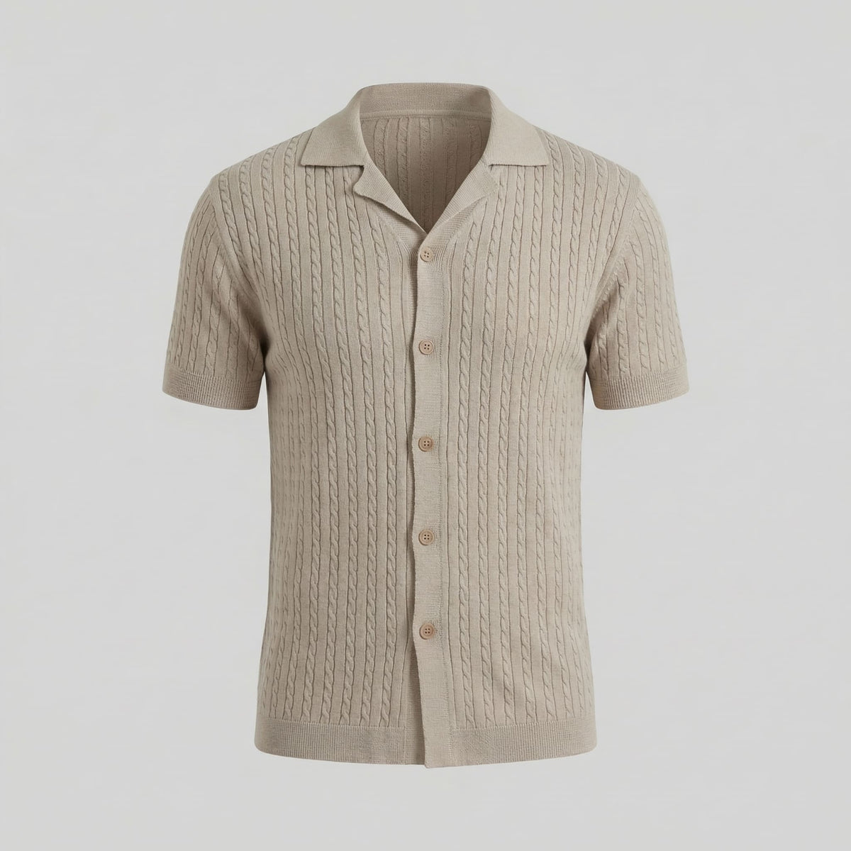 Hayes Cable Knit Camp Collar Shirt
