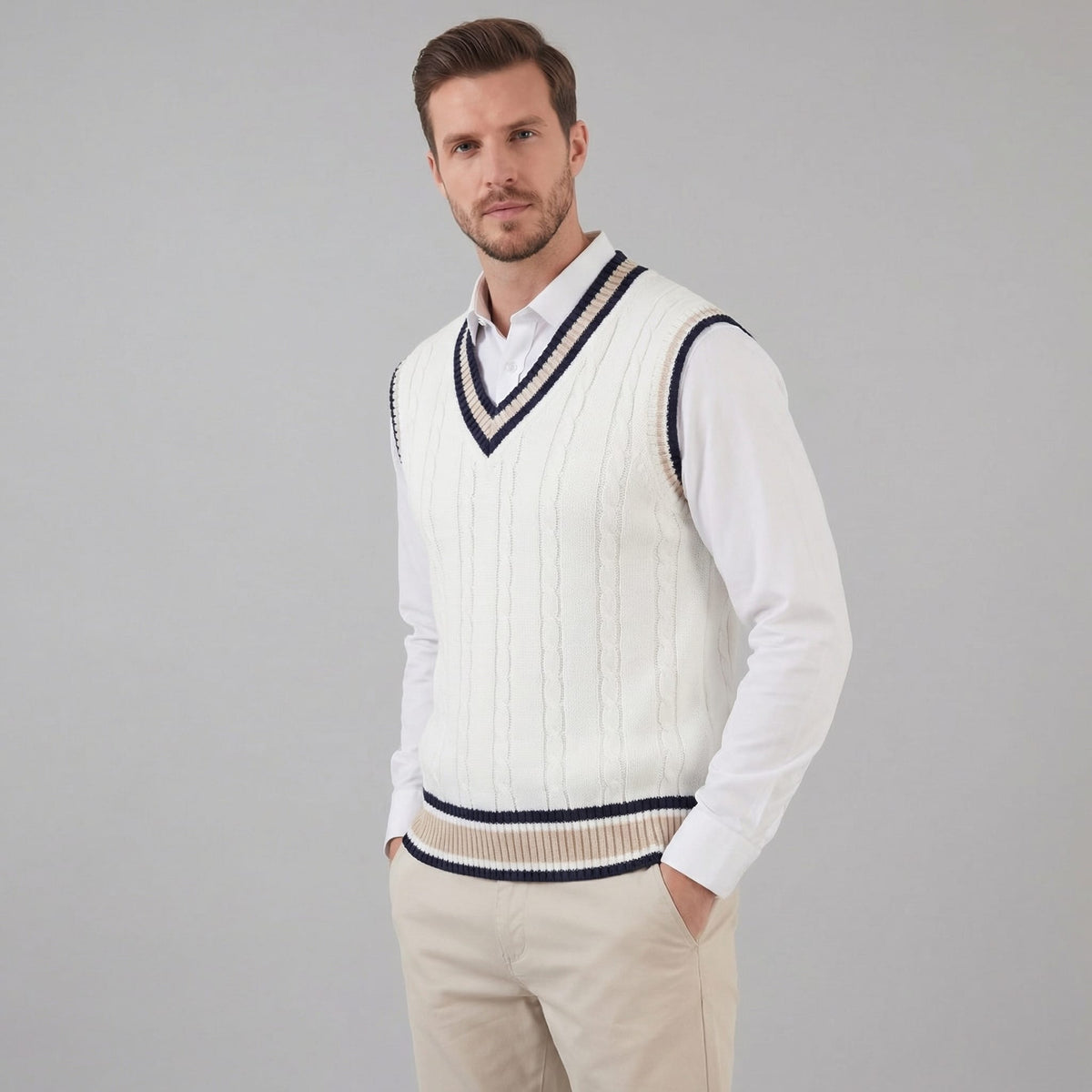 Landon Cable Knit V-Neck Sweater Vest_6