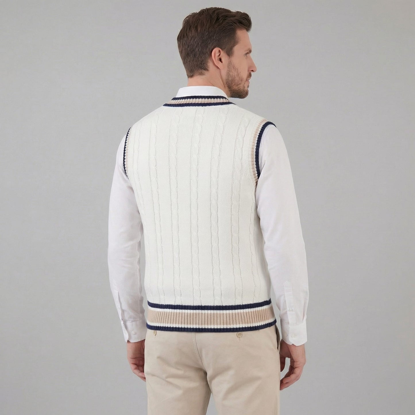 Landon Cable Knit V-Neck Sweater Vest_8