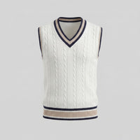 Landon Cable Knit V-Neck Sweater Vest