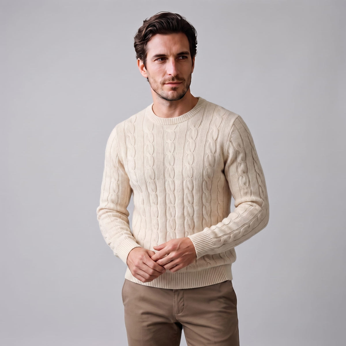 Ellis Wool Cable Knit Sweater
