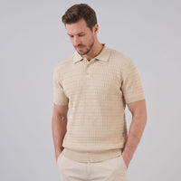 Preston Cable Knit Slim Fit Polo