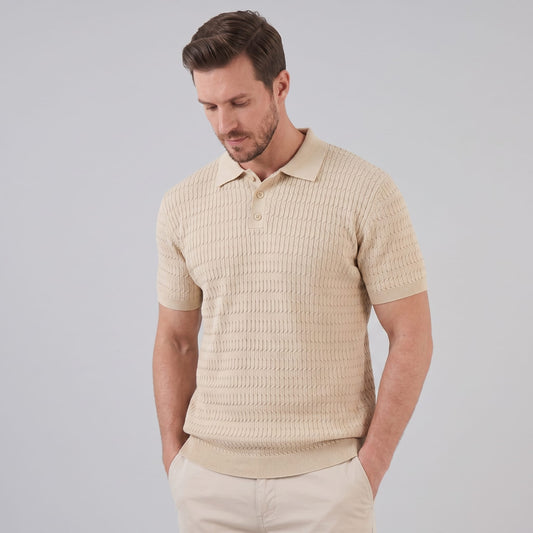 Preston Cable Knit Slim Fit Polo_1