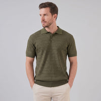 Preston Cable Knit Slim Fit Polo