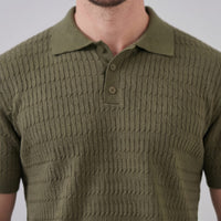 Preston Cable Knit Slim Fit Polo
