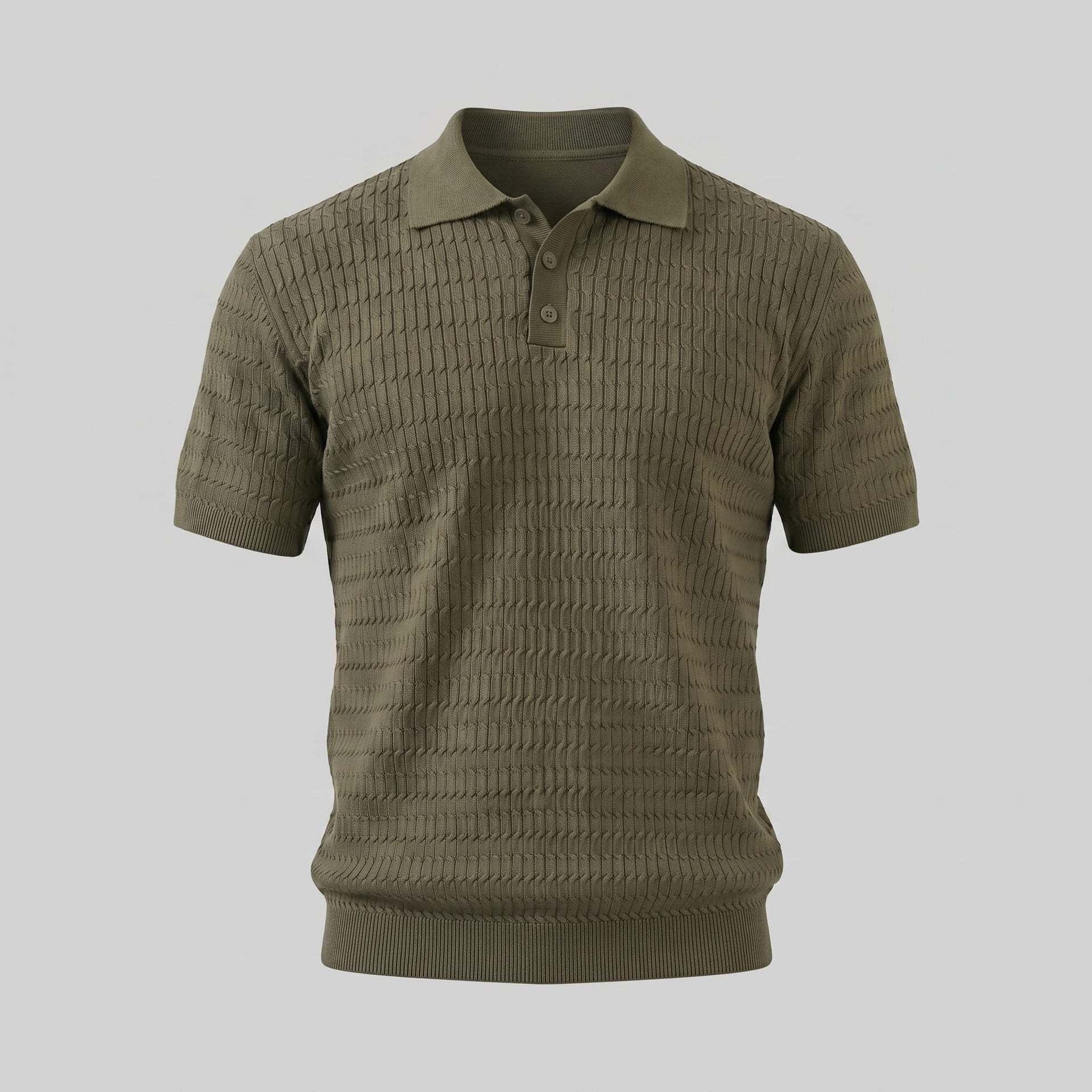 Preston Cable Knit Slim Fit Polo