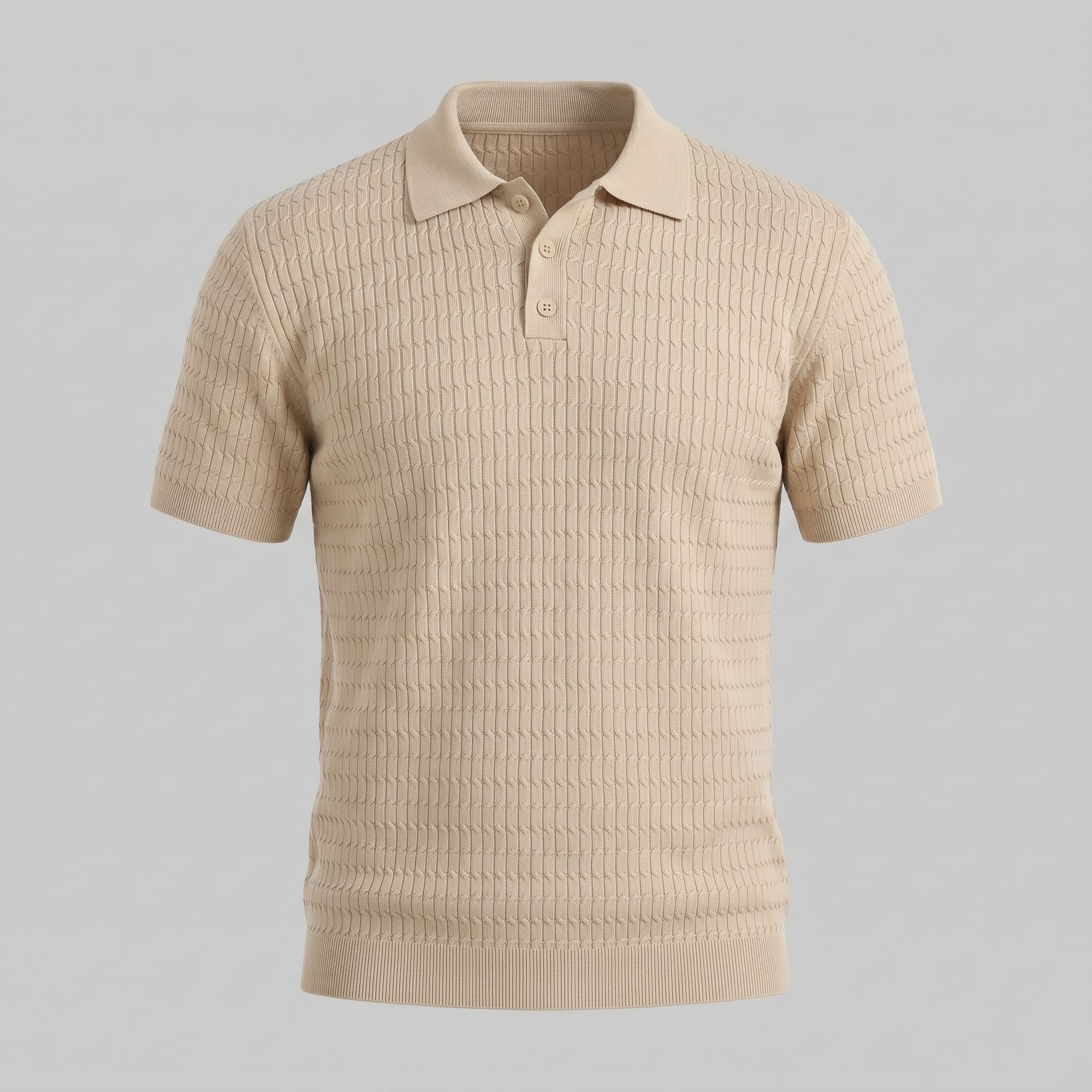 Preston Cable Knit Slim Fit Polo