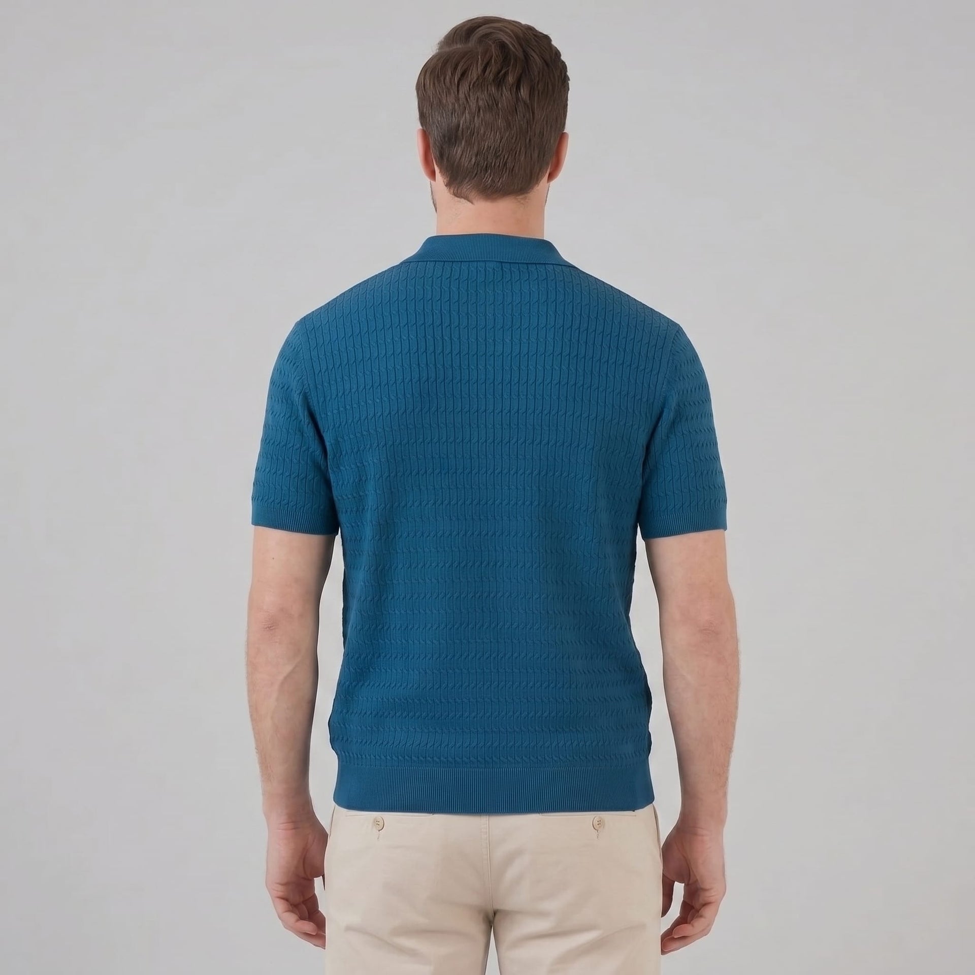 Preston Cable Knit Slim Fit Polo