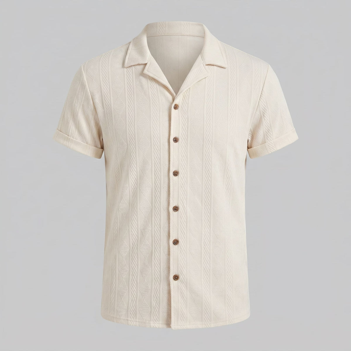 Heath Jacquard Camp Collar Shirt